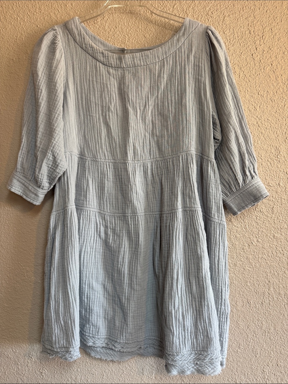 entro Light Gray Tiered Midi Dress